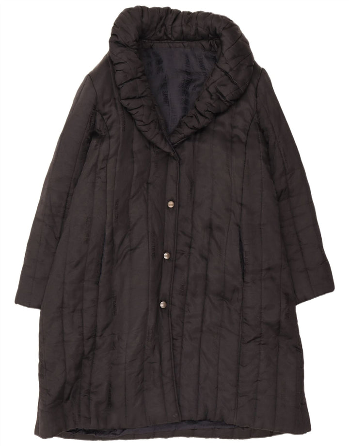 Cappotto imbottito vintage da donna UK 16 grande nero
