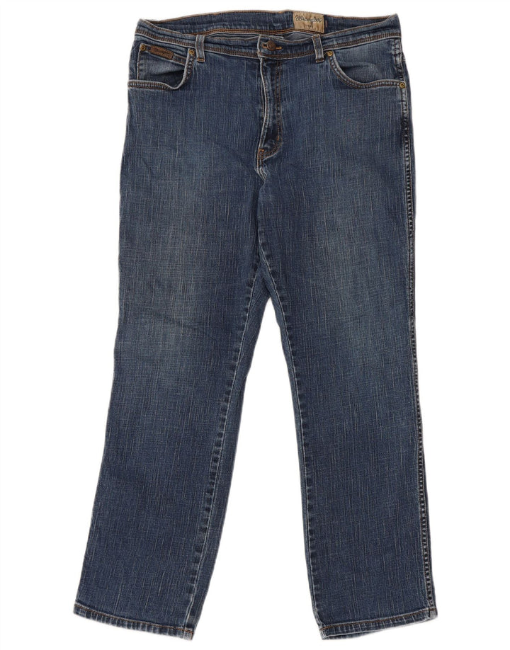 Jeans dritti elasticizzati Texas Wrangler da uomo W36 L30 cotone blu
