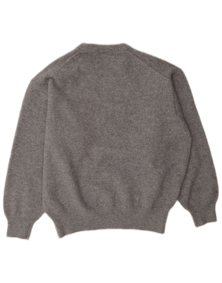 Maglione maglione girocollo da uomo Marks & Spencer in lana grigio medio