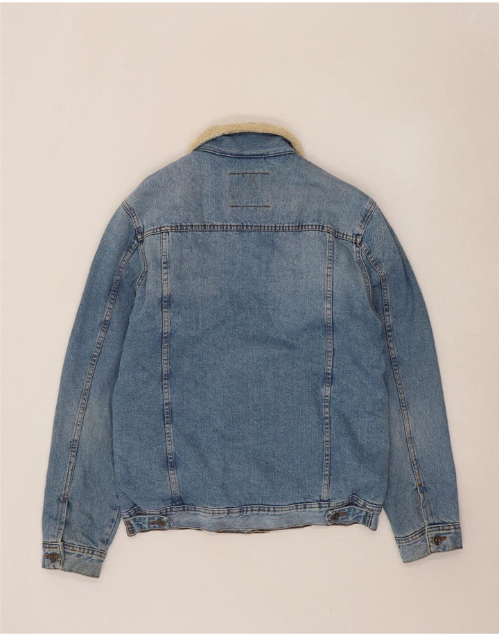 Giacca Zara da uomo in denim sherpa UK 40 grande blu