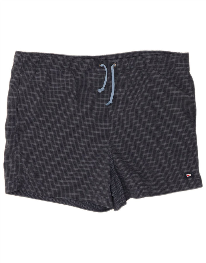 Pantaloncini da bagno Marks & Spencer da uomo Blue Harbour, grandi quadri blu navy