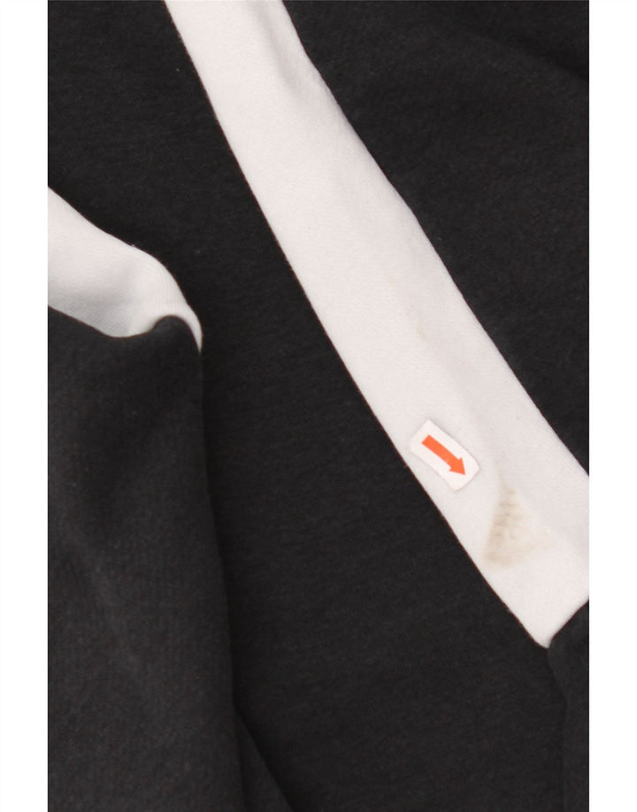 NIKE Felpa con cappuccio e zip da uomo, grande, in cotone color block nero