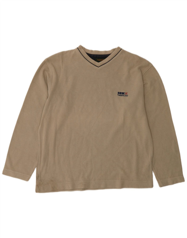 Top Manica Lunga Timberland Bambino 15-16 Anni in Cotone Beige