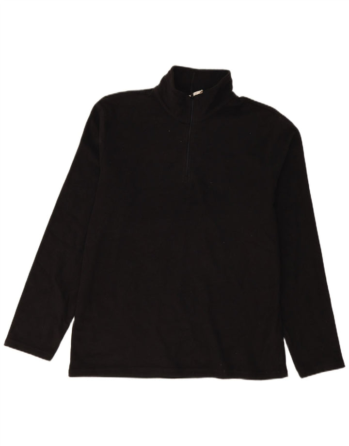 Mountain Warehouse Maglione in pile da uomo con collo e zip grande in poliestere nero