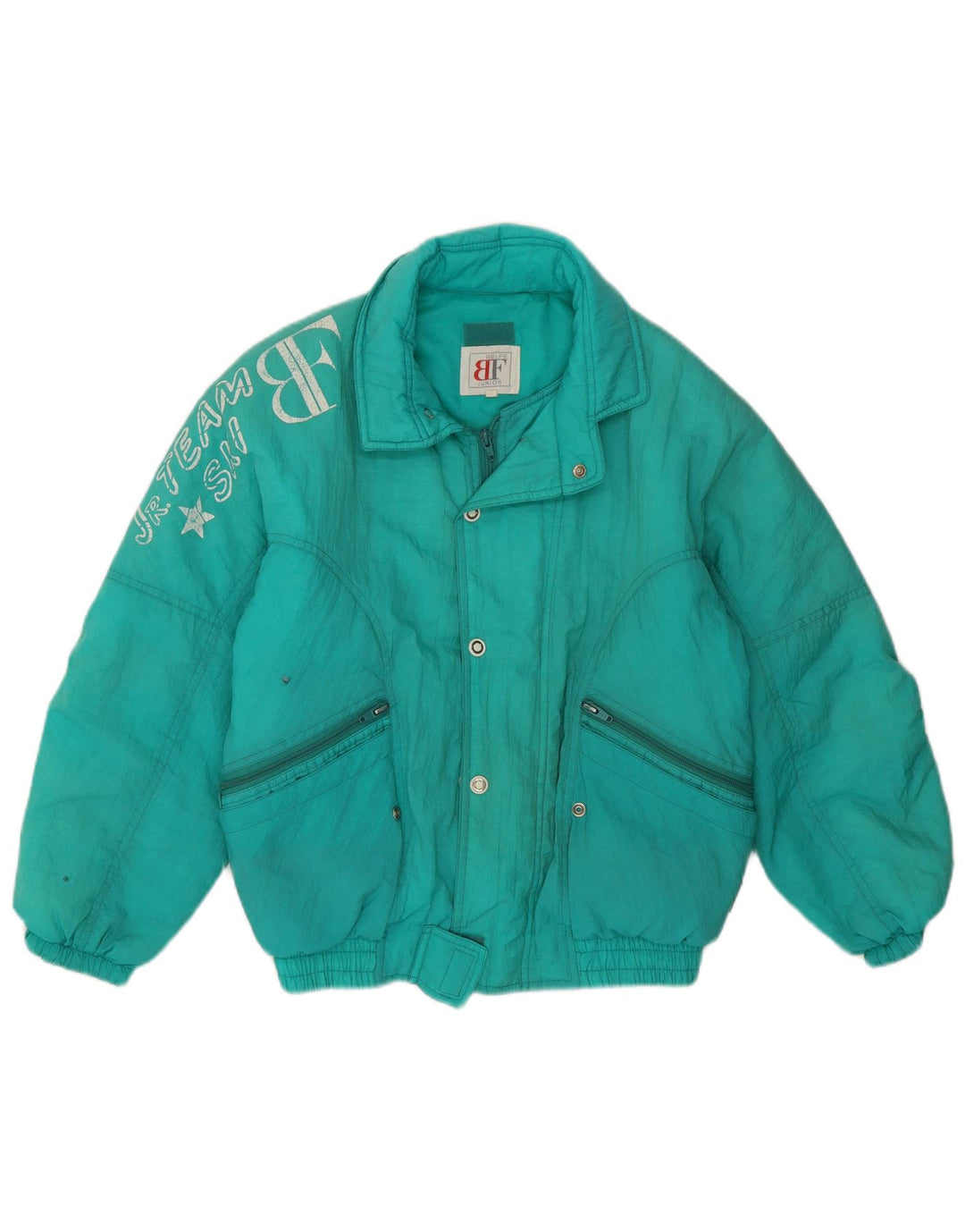 Giacca da sci grafica oversize per ragazze Belfe 10-11 anni verde poliammide anni '80