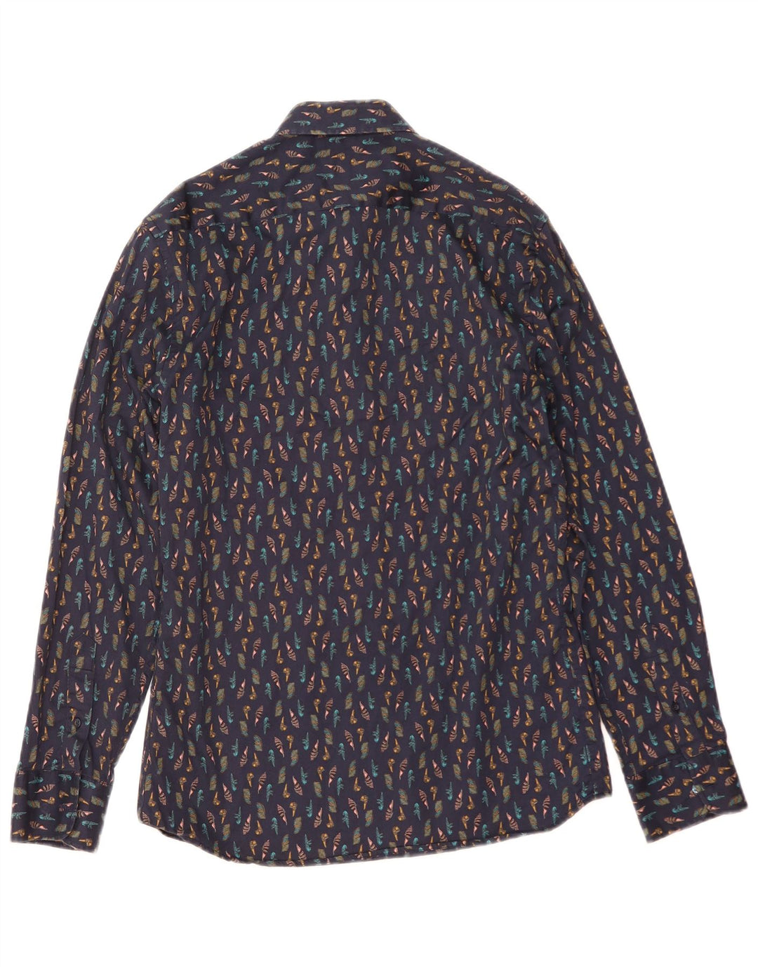 Camicia slim fit da uomo Zara con motivo astratto blu navy medio