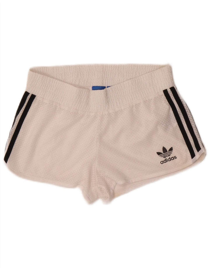 Pantaloncini sportivi ADIDAS da donna UK 8 piccoli poliestere bianco