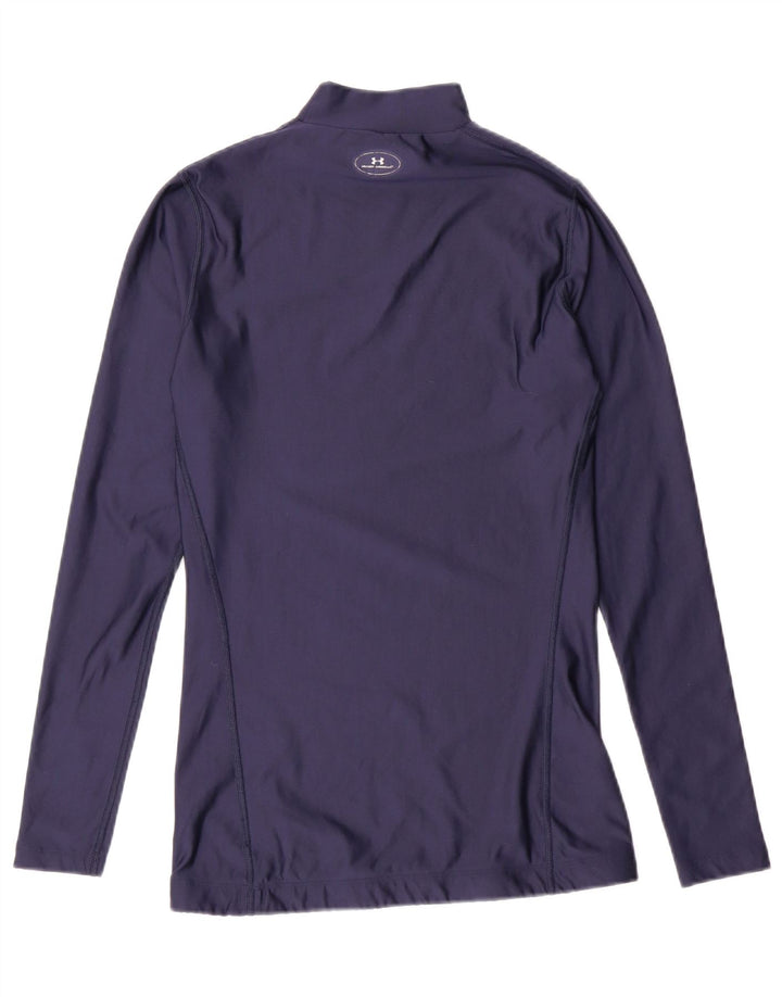 UNDER ARMOUR Mens Compression Top Long Sleeve Medium Navy Blue Polyester
