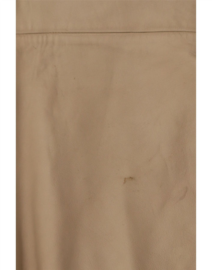 Gilet in pelle vintage da donna IT 38 XS Beige