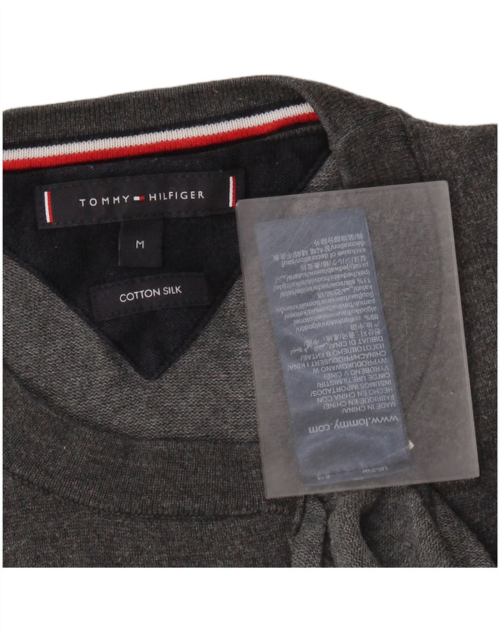TOMMY HILFIGER Maglione girocollo da uomo in cotone grigio medio