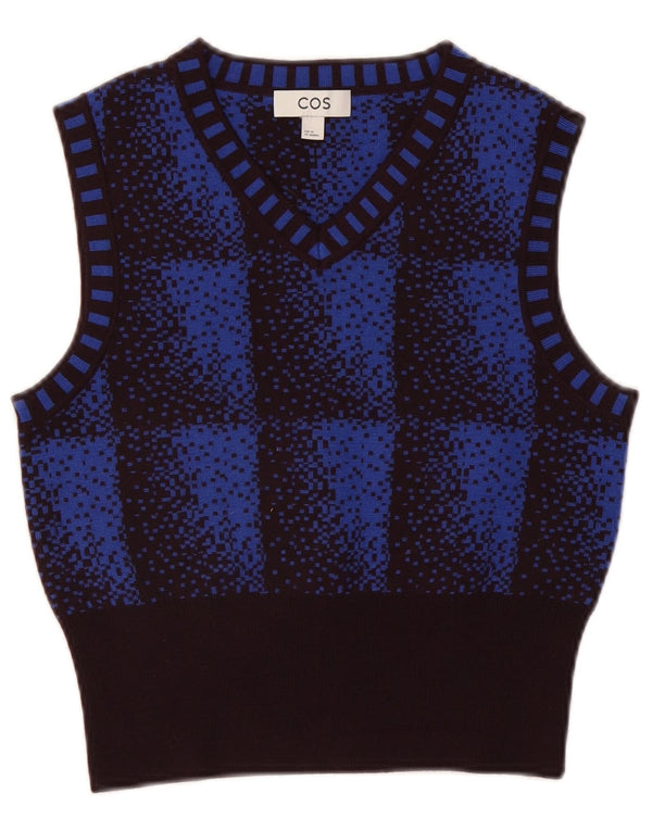 Canotta corta da donna Cos UK 6 XS lana a quadri blu