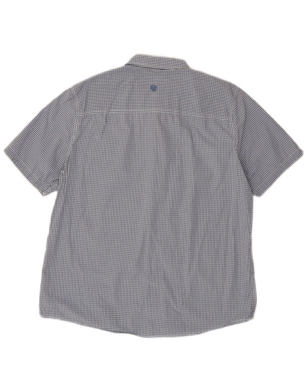 Camicia a maniche corte da uomo Fat Face XL in cotone a quadretti blu