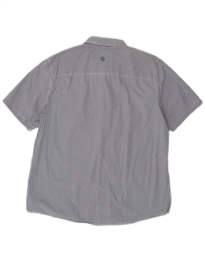 Camicia a maniche corte da uomo Fat Face XL in cotone a quadretti blu