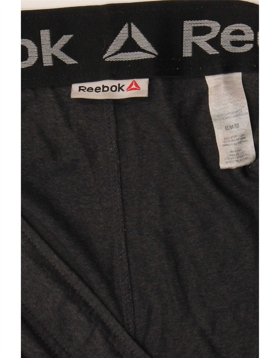 Pantaloncini sportivi Reebok da uomo in poliestere grigio medio