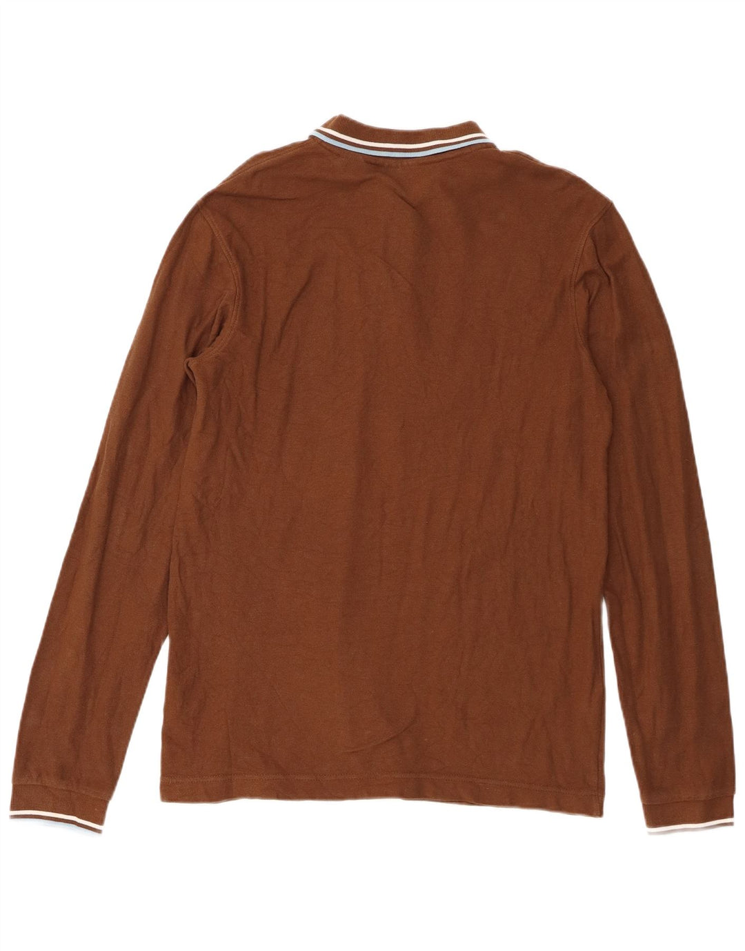 Polo da uomo a maniche lunghe Fila in cotone marrone medio