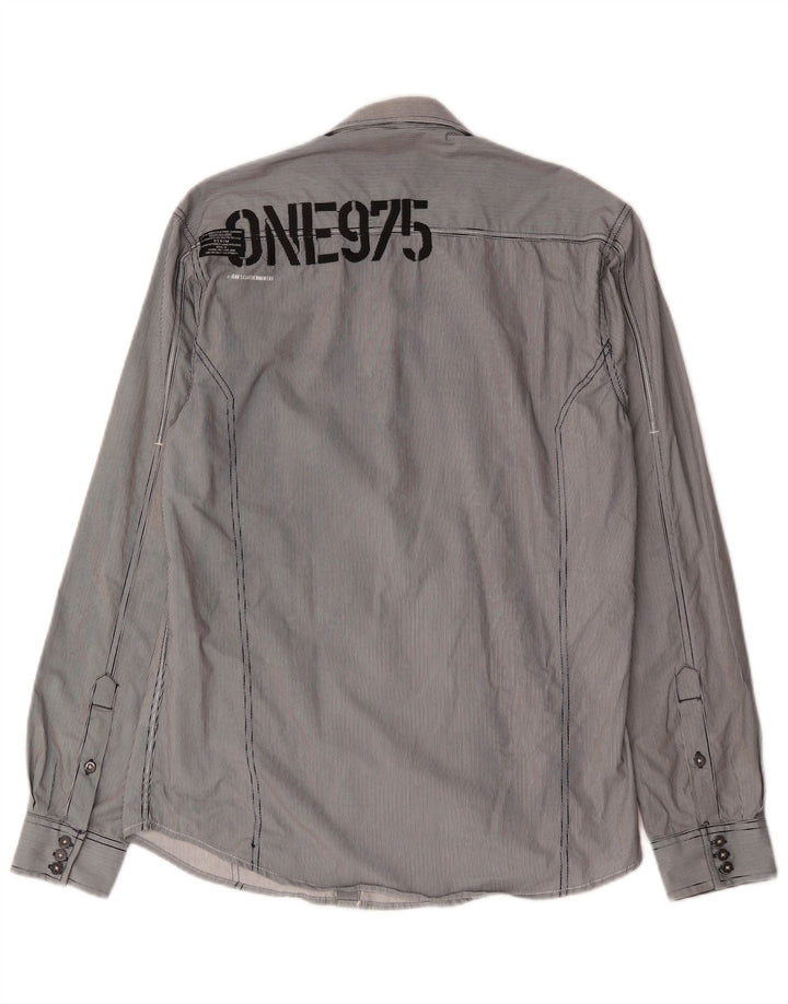 Camicia grafica da uomo Jack & Jones in cotone gessato blu medio