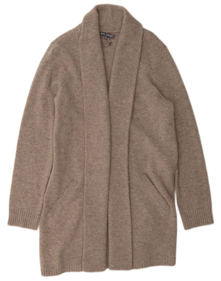 Maglione cardigan lungo da donna Laura Ashley UK 12 Grigio medio chiazzato
