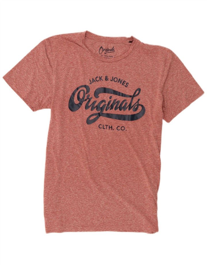 Jack & Jones T-shirt grafica da uomo Top grande poliestere chiazzato marrone
