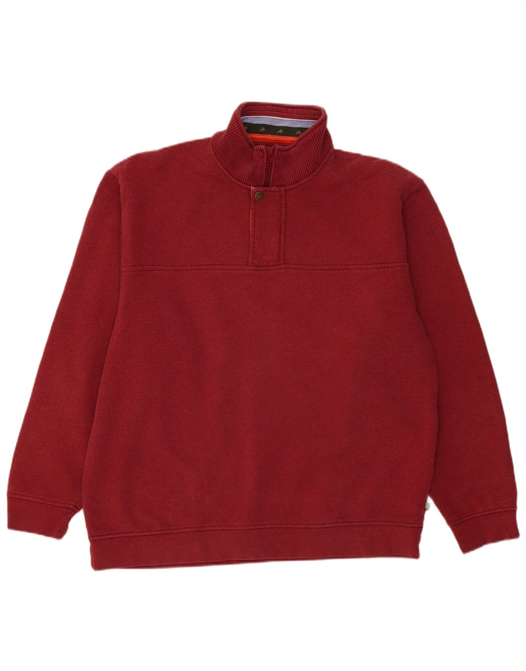 Felpa da uomo con zip e collo Orvis, grande, in cotone bordeaux