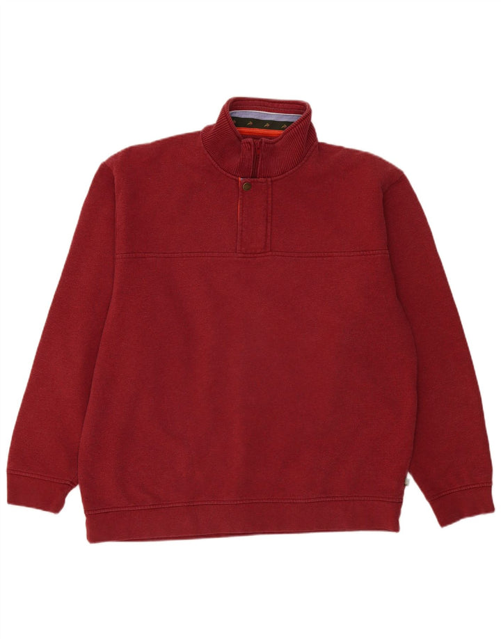 Felpa da uomo con zip e collo Orvis, grande, in cotone bordeaux