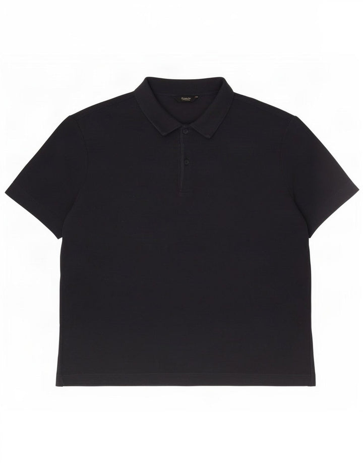 Polo da uomo Massimo Dutti XL in cotone blu navy