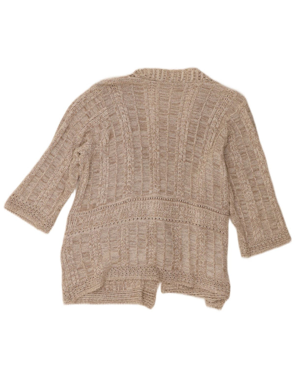 Maglione cardigan con maniche a 3/4 da donna M&Co UK 18/20 XL Cotone beige