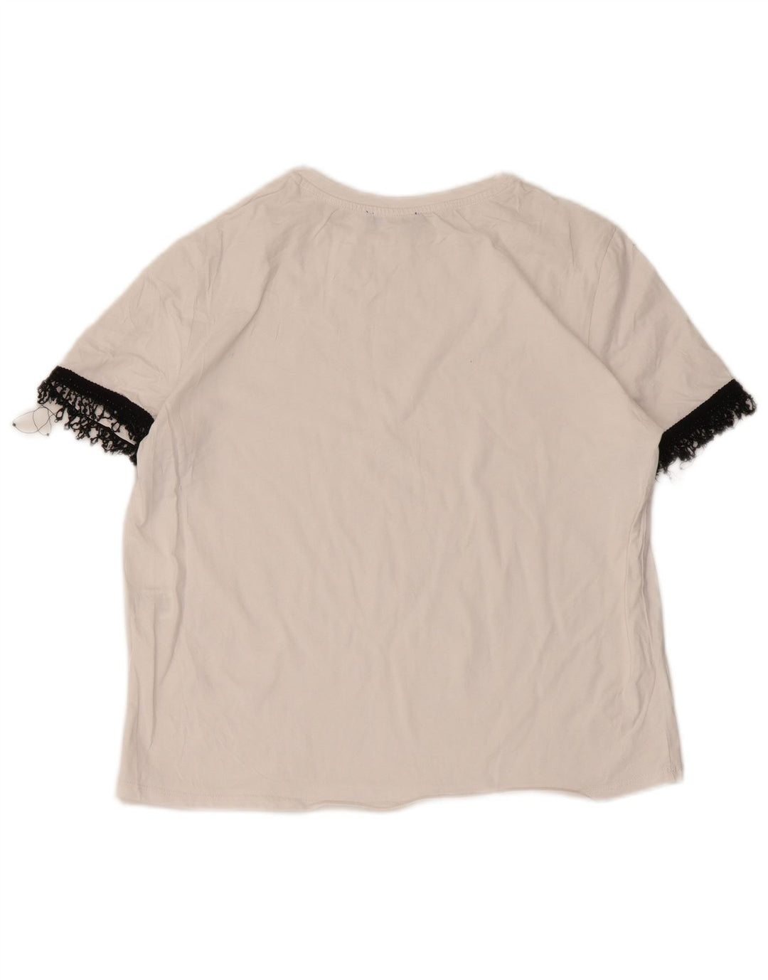 T-shirt da donna Zara Top UK 12 cotone color block bianco medio