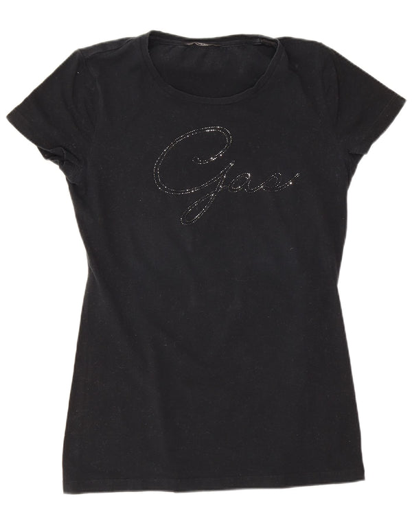 T-shirt grafica da donna Gas Top UK 8 piccola nera