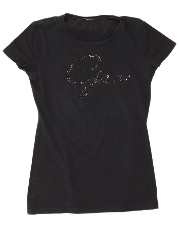 T-shirt grafica da donna Gas Top UK 8 piccola nera