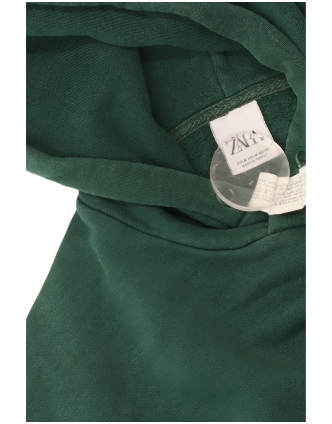 Maglione con cappuccio da uomo Zara in cotone verde medio