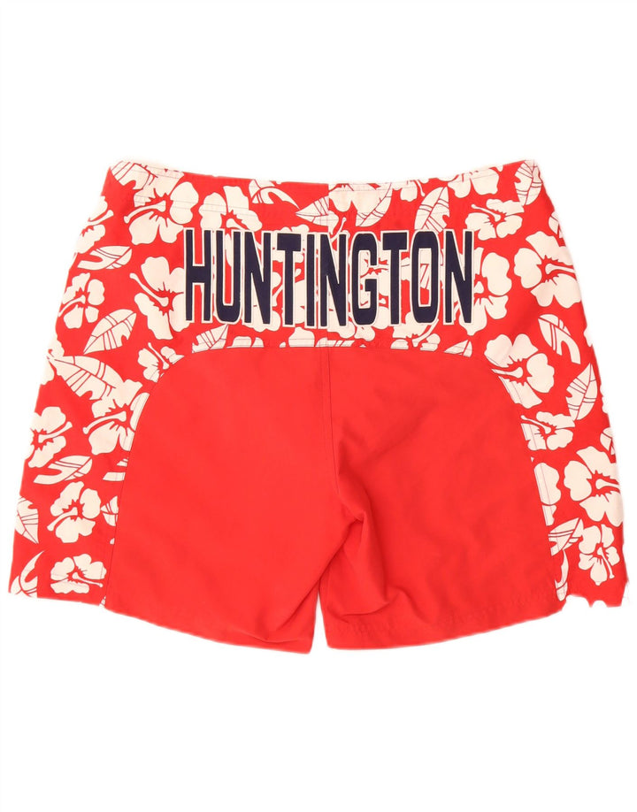 Pantaloncini da bagno grafici da uomo Kappa grandi in poliestere floreale rosso