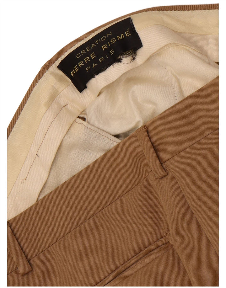 Pantaloni da abito dritti vintage da uomo W36 L30 Beige