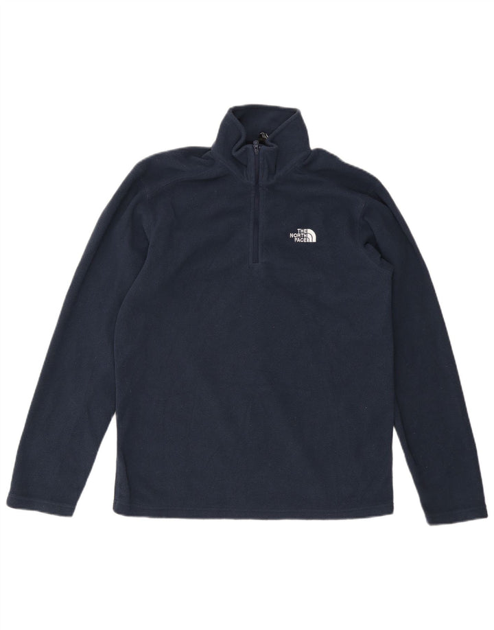 THE NORTH FACE Maglione in pile da uomo con zip e collo piccolo in poliestere blu navy