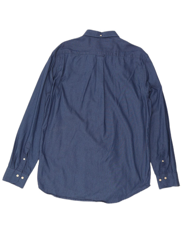 Gant Camicia da uomo vestibilità regolare taglia 41/42 16 1/2 grande blu navy maculato