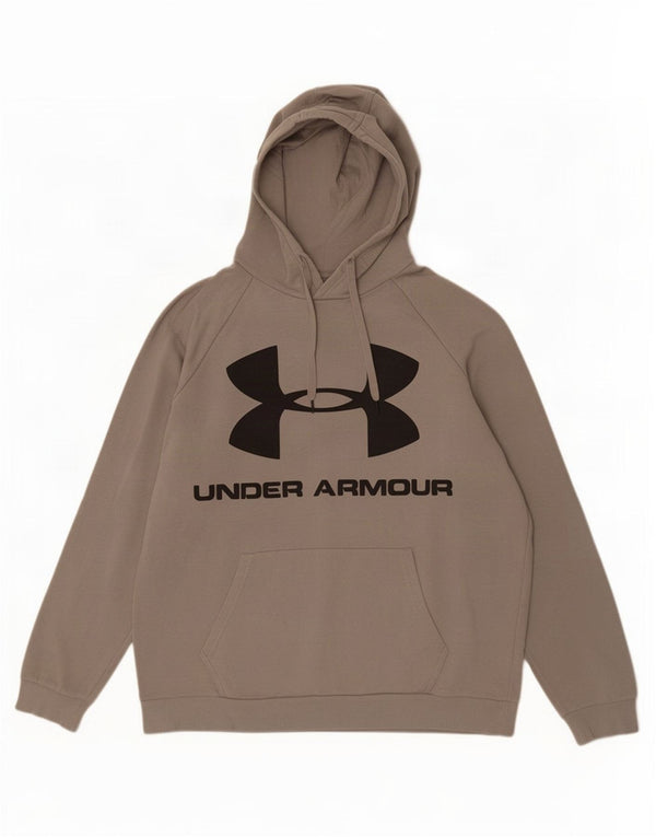 Felpa con cappuccio grafica da uomo Under Armour XL in cotone grigio