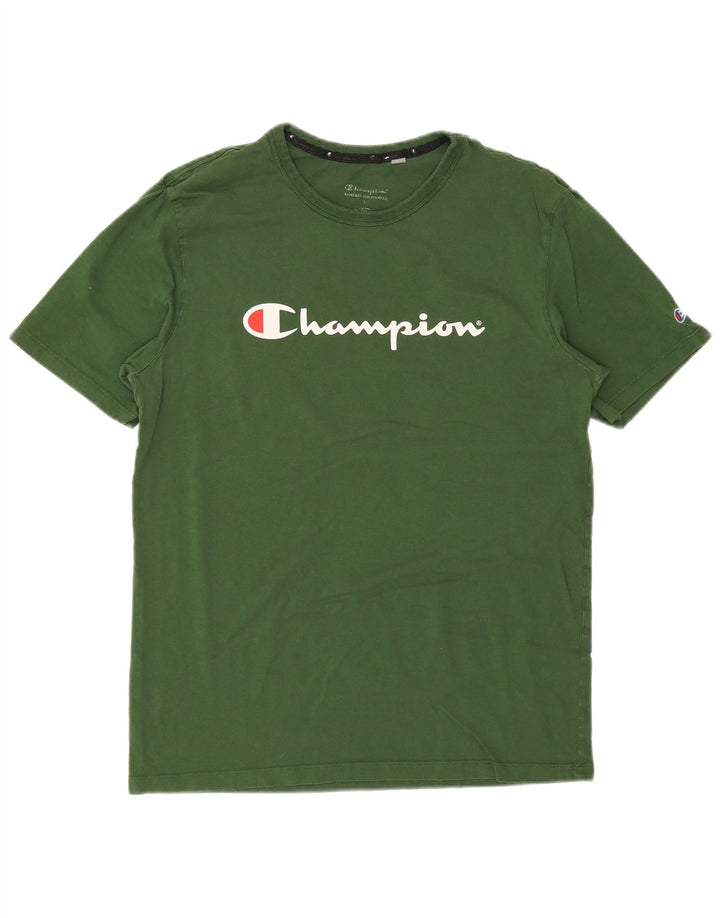 T-shirt grafica da uomo Champion Top grande in cotone verde