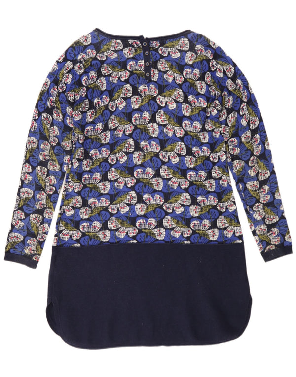 Abito a trapezio a maniche lunghe da donna White Stuff UK 12 Cotone floreale blu medio