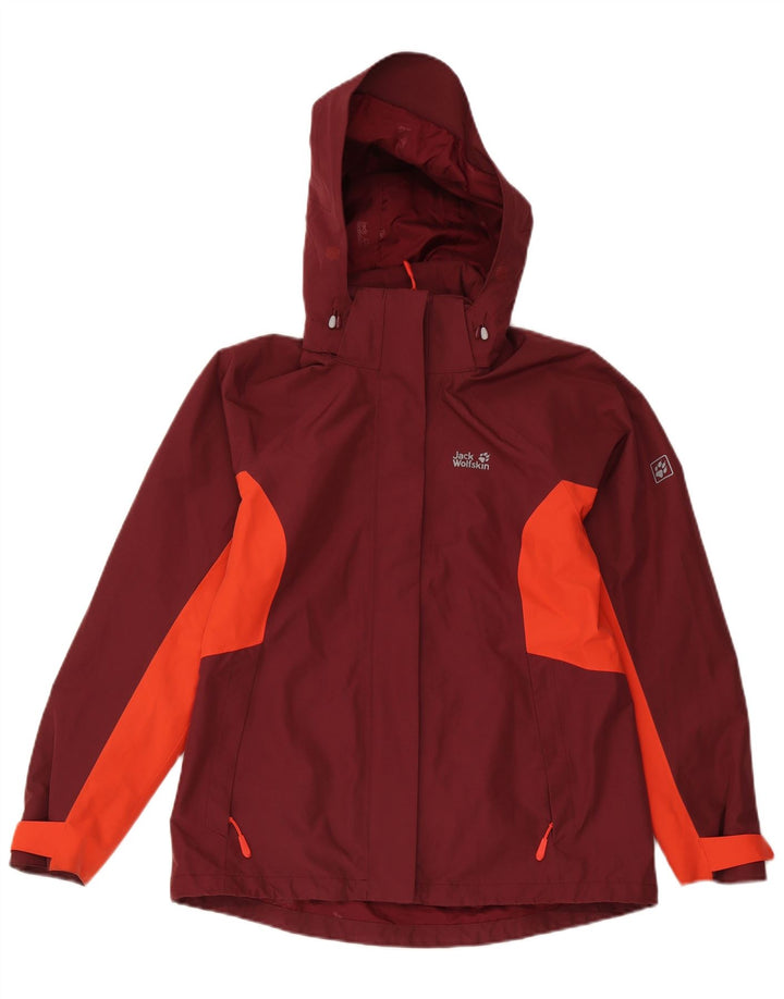 Giacca antipioggia da donna Jack Wolfskin UK 10/12 Colorblock medio bordeaux