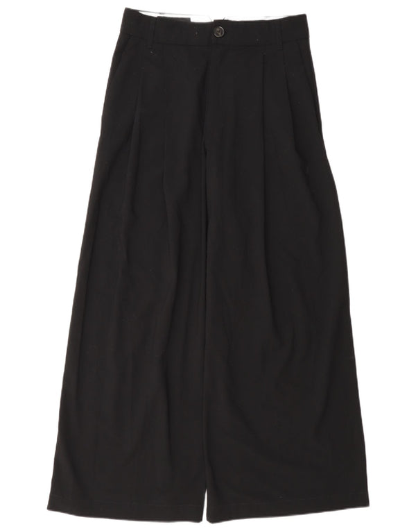 Pantaloni chino con pegging a vita alta da donna Zara XS W24 L26 poliestere nero