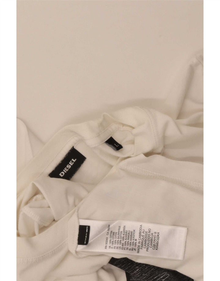 T-shirt grafica da uomo Diesel Top grande in cotone bianco