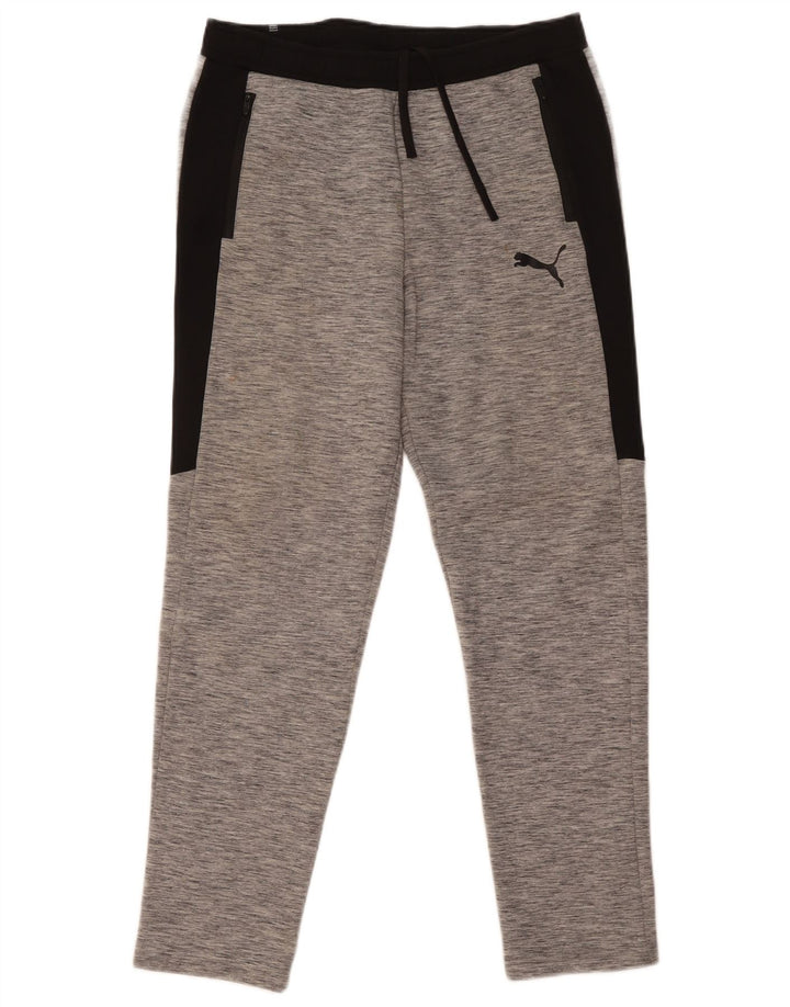 Pantaloni da tuta da uomo Puma Large in cotone color block grigio