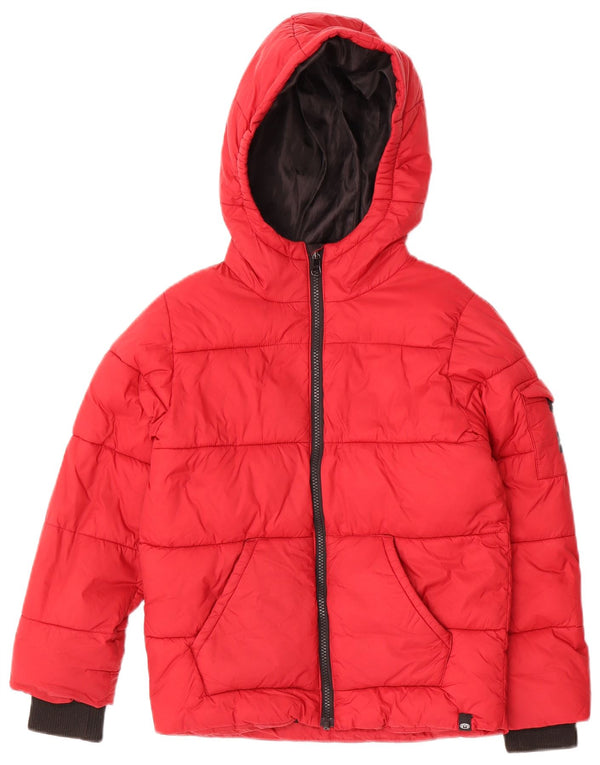 Giacca imbottita con cappuccio Animal Boys 7-8 anni in nylon rosso