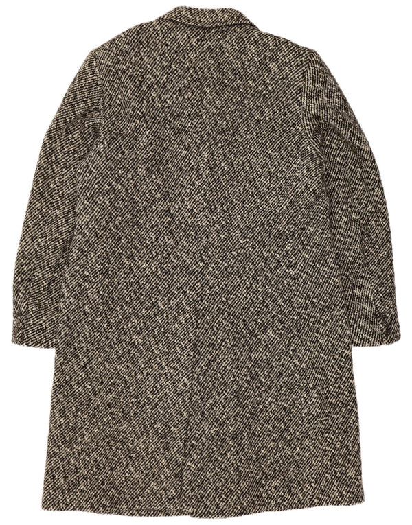 Cappotto doppiopetto vintage da uomo UK 38 Lana vergine a righe grigio medio