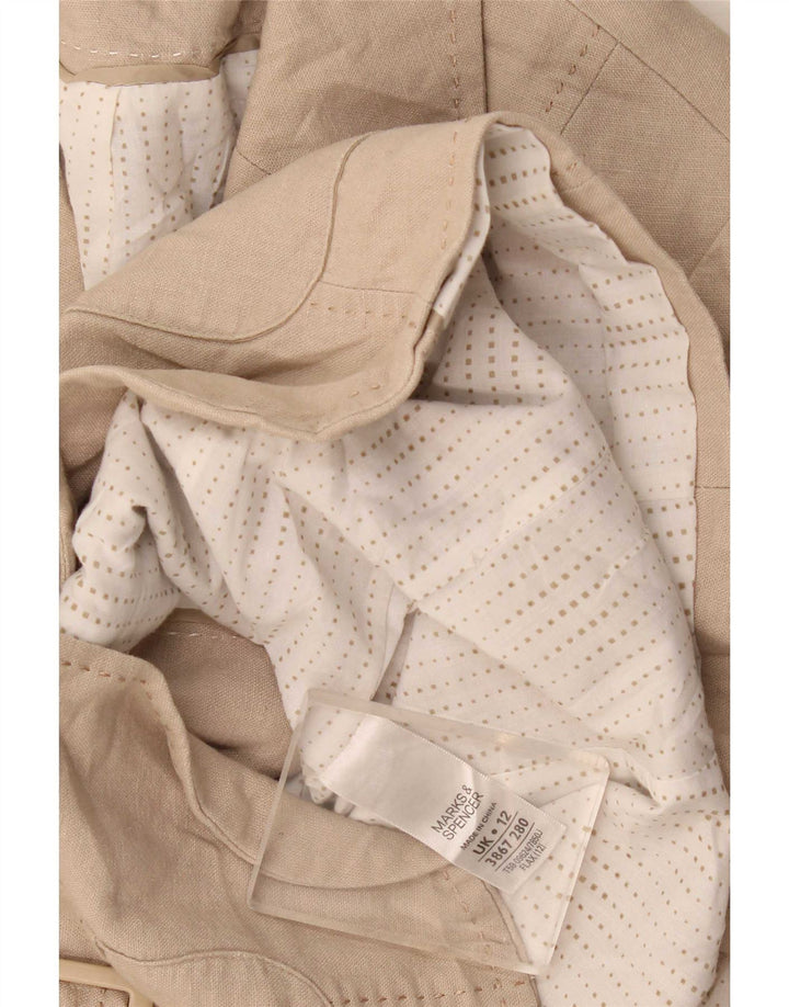 Giacca blazer a 3 bottoni Marks & Spencer da donna UK 12 Lino beige medio