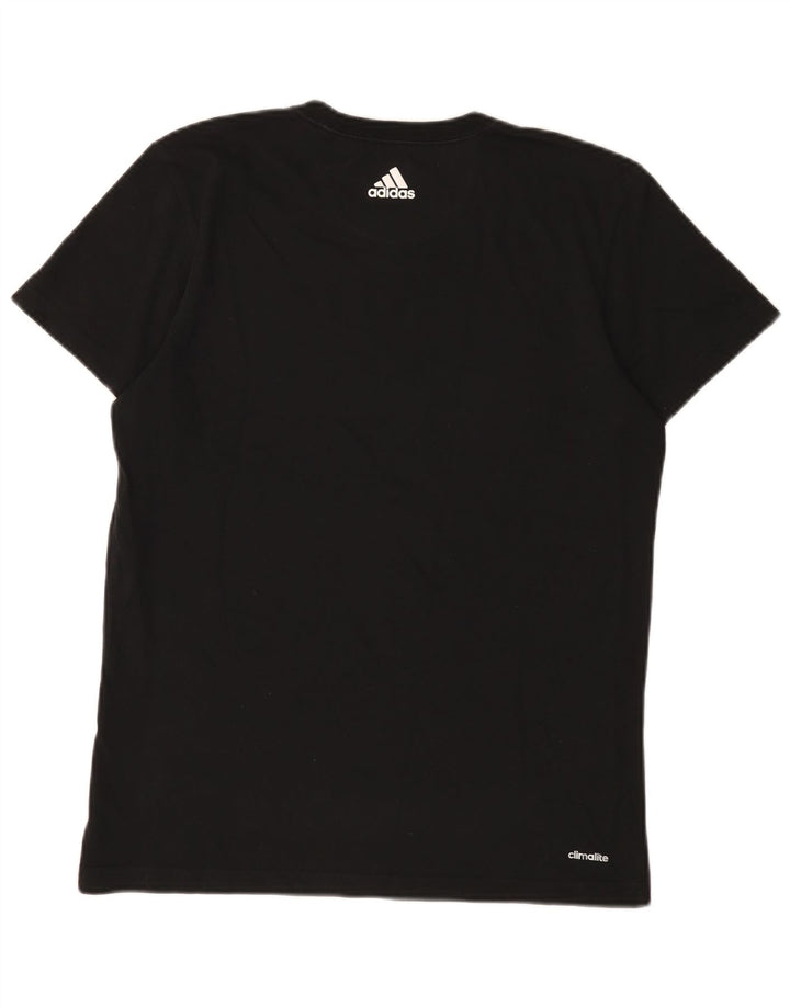 T-shirt grafica Adidas Climalite da uomo in cotone medio nero