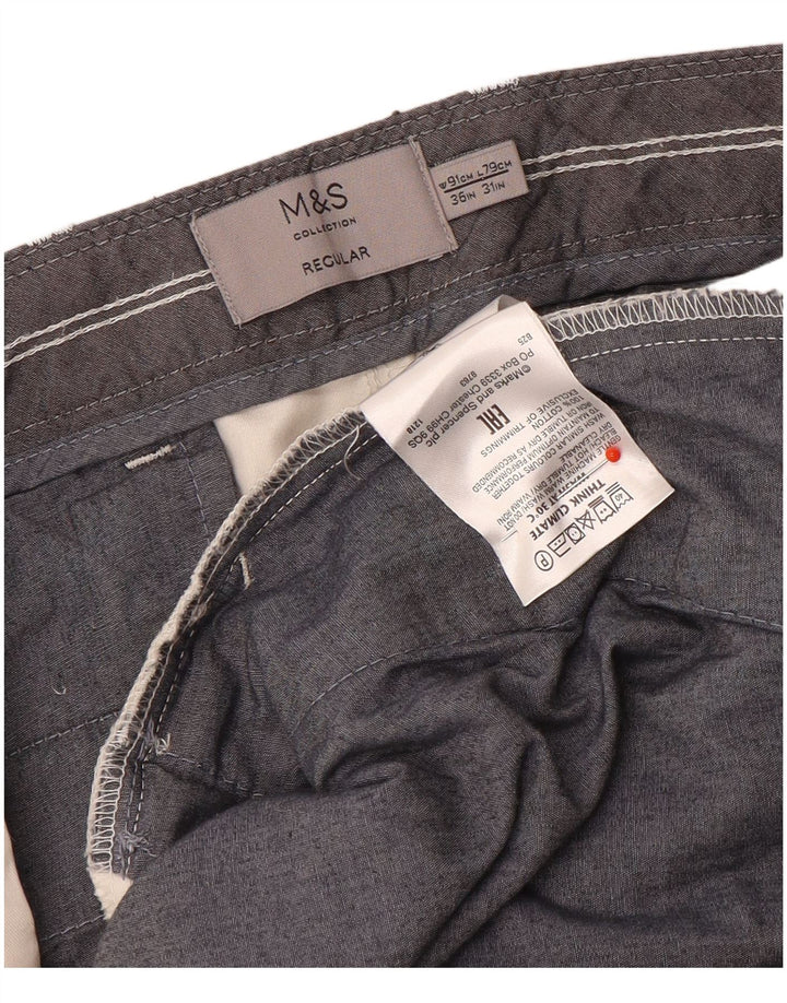 Pantaloni chino regolari dritti da uomo Marks & Spencer W36 L31 bianco sporco