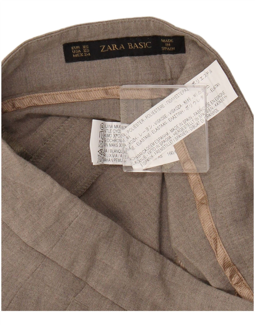 Pantaloni chino bootcut da donna Zara XS W24 L25 poliestere beige