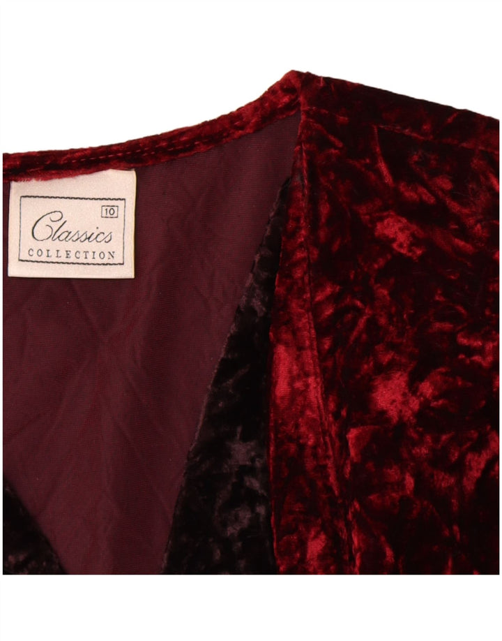 Giacca blazer classica da donna vestibilità ampia UK 10 piccola bordeaux