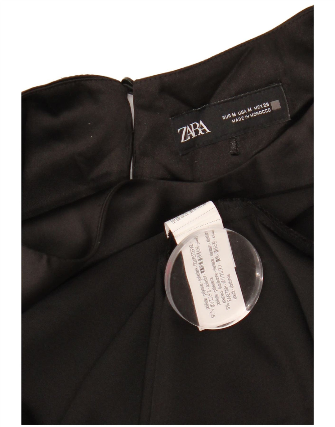 Vestito lungo da donna Zara UK 12 poliestere nero medio