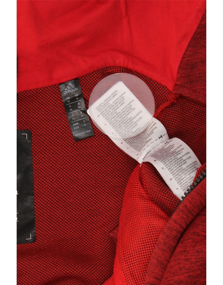 Giacca da ginnastica da uomo Adidas, giacca in poliestere chiazzato rosso medio